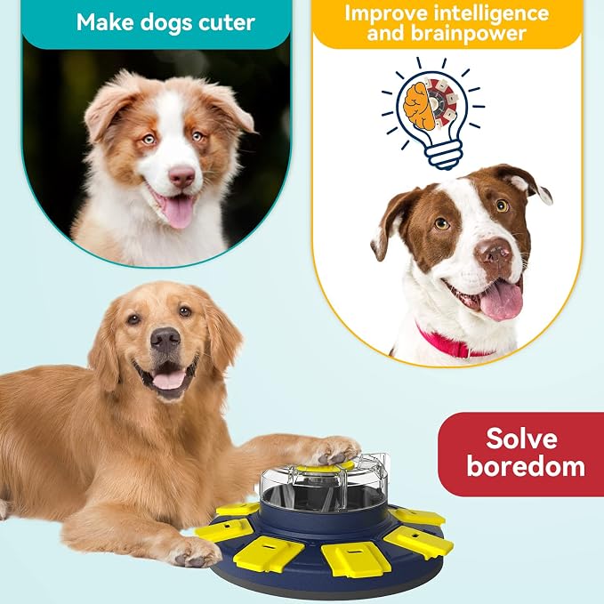 Dog Treat Puzzle Slow Feeder Toys, Dog Food Treat Dispenser/Slow Feeder/Interactive Enrichment Toys for Large/Medium/Small Dogs, Puppy Boredom Buster and Mentally Stimulating, Level 2 in 1