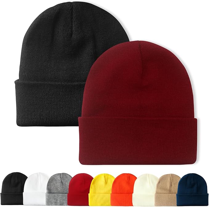 PFFY Unisex Beanie Hats for Men Women Knit Winter Beanies