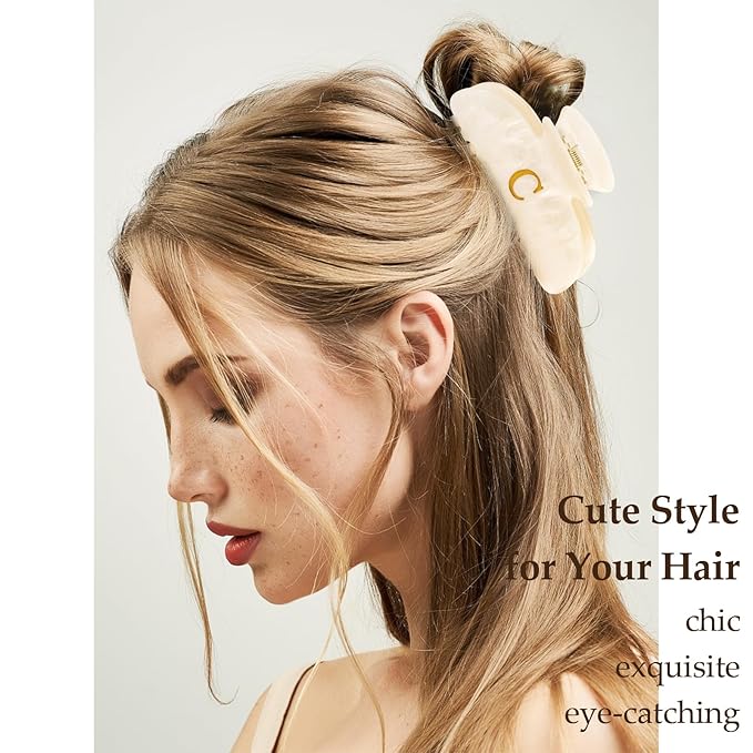 Acrylic Letter "C" Claw Clips for Women, Cute Personalized Hair Clip for Trendy Custom Hair Accessories for Thin Thick Hair