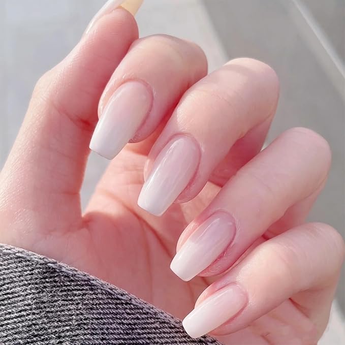 COSMOO 12ML Milky White Quick Dry Nail Polish, Jelly White Nail Lacquer for Nail Art Varnish