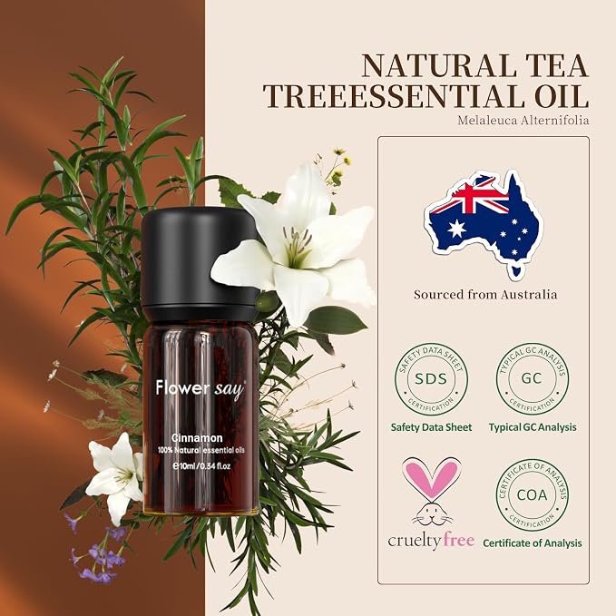 Cinnamon Essential Oil 10ml – 100% Pure Cinnamomum Cassia from China – Aromatherapy Grade – for Diffuser, Massage, Soap Making, DIY
