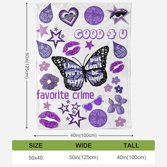 50'' x 40'' Music Olivia Singer Throw Blanket, Gifts for Fans Women, Soft Blankets All Seasons, Plush Cozy Lightweight Flannel Quilts for Bedroom Sofa Couch Living Room Decoration