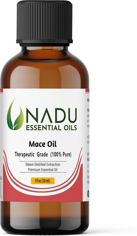 Mace Essential Oil - 100% Pure & Natural - Great for Home Diffusers - Exceptional for Aromatherapy, Essential Oil Blends, Beauty, Health, Candle Making, and Soap-Making - 1 Fl Oz (30 ml)
