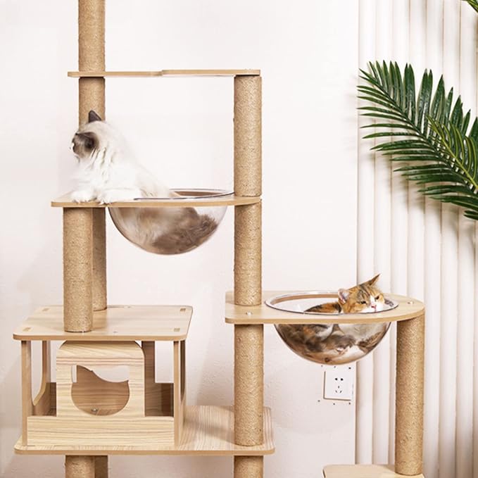 2pcs Space Clear Capsule Transparent Nest Replacement Cat Space Furniture Dome Cover Small Pets Bed Acrylic Nest Capsule Bowl Window Perch Cat Tree Cat Tower Accessories (11.8inch/30cm)