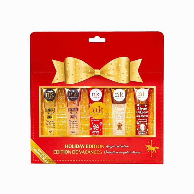 NICKA K NEW YORK Lip Gel Collection, High Shine, Non-Sticky, Lightweight Lip Gloss (MLHL01 Holiday Edition)