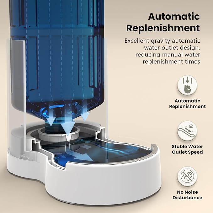 CZPET 4L Pet Water Dispenser Without Electricity Unplugged Automatic | Water Bowl Dispenser, Gravity Water Dispenser for Dogs Water Self Feeder Dog Fountain Dogs Bowl Bottles for Puppy