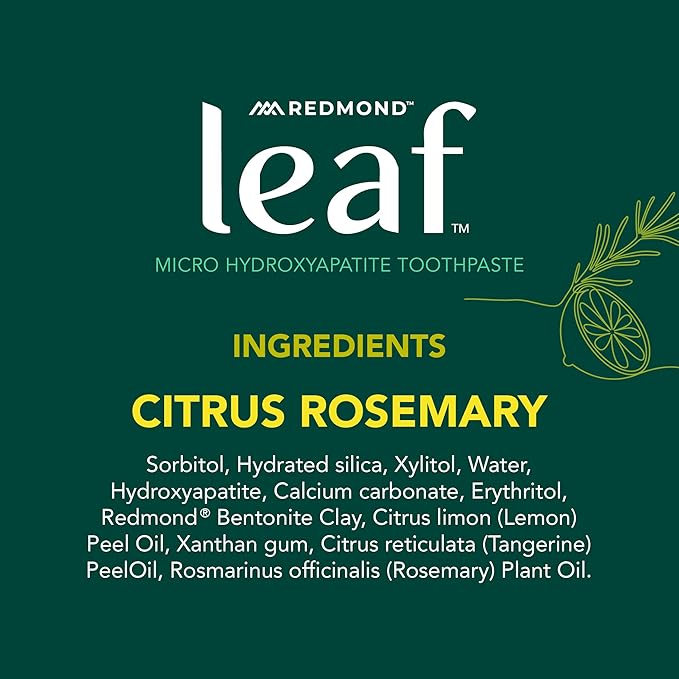 REDMOND Leaf Micro Hydroxyapatite Toothpaste Tube (Citrus Rosemary)