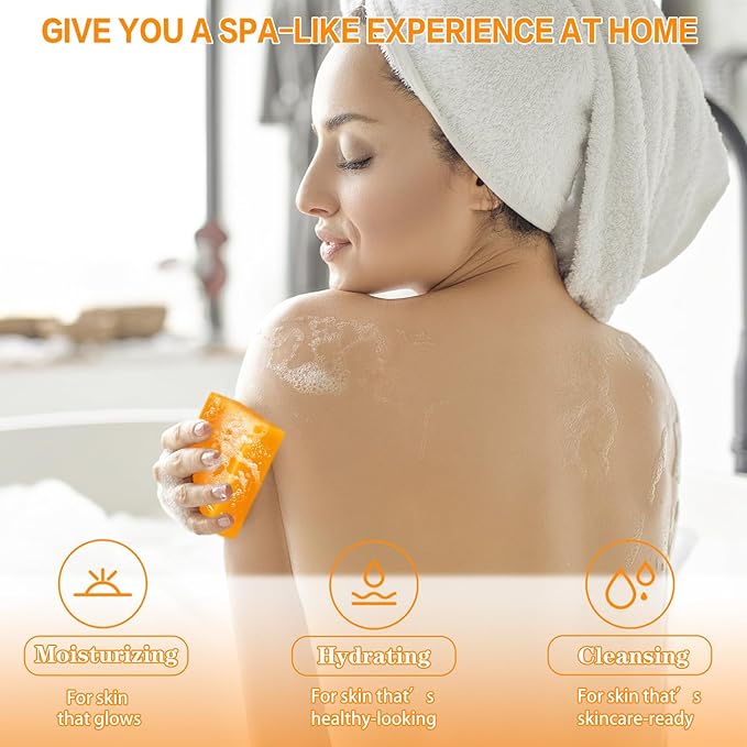 3 PCS Turmeric Soap, Natural Tumeric Bar Soap for Face & Body Cleanse, Organic Bath Soap Bar Body Smooth, Skin Moisturizing Soothing Exfoliating, For All Skin Types, Men & Women