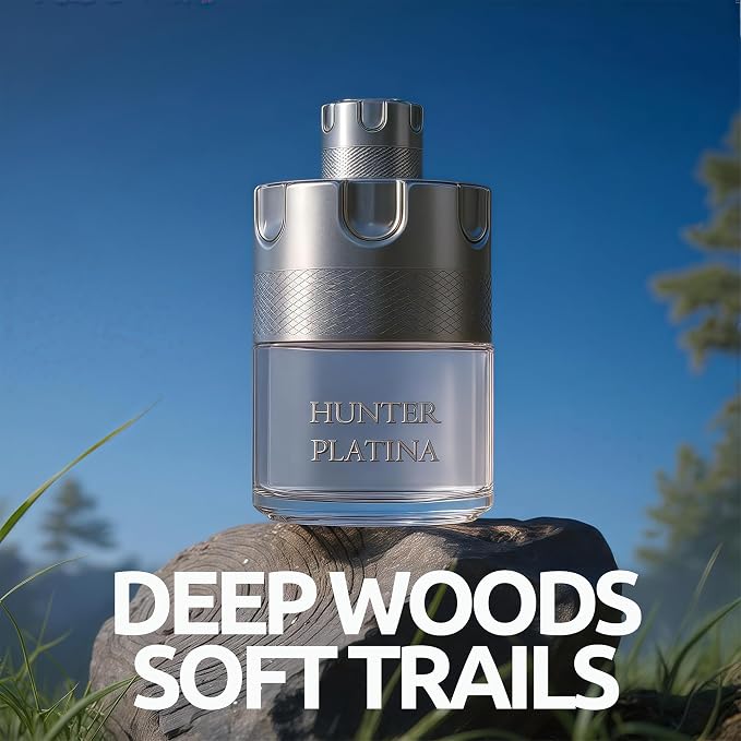AFLUXE HUNTER PLATINA - Men's Cologne Long Lasting - Fresh Woody Eau de Parfum for Men - 100ml Gift Set