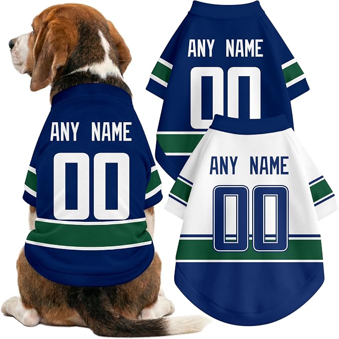 Vancouver Dog Clothes Personalized Pet T Shirt for Dogs Gift | Custom Name Number Jersey Style Pet Shirt for Dog