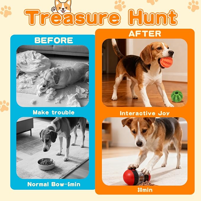 9-in-1 Interactive Dog Toys Set: Mental Stimulation Puzzle, Treat Dispenser Ball & Chew Toys，Lick Mat – Boredom Buster Combo to Keep Small, Medium Dogs Busy & Engaged