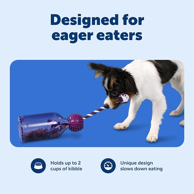 PetSafe Busy Buddy Tug-A-Jug Treat Dispensing Dog Toy, Small | Slow Feeder Toy Holds Kibble, Patented Treat Meter Dispenses Treats Randomly, Top-Rack Dishwasher Safe, for Dogs 10-40 Lb