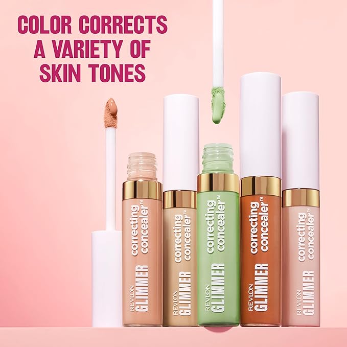 Revlon Glimmer Correcting Concealer, Liquid Under Eye Makeup, Made with Caffeine, Vitamin C, & Stevioside, 115 Yellow, 0.3 fl oz