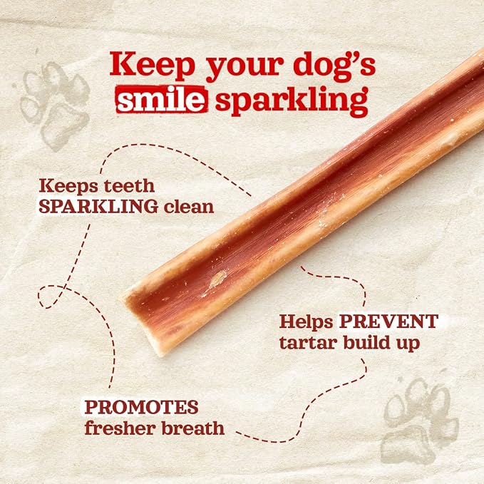 Natural Farm Gullet Sticks Chews for Dogs, 6 Inch (25 Count), Single Ingredient Jerky Esophagus Treats, Rawhide-Free Natural Glucosamine & Chondroitin, Great for Puppies, Seniors & Light Chewers