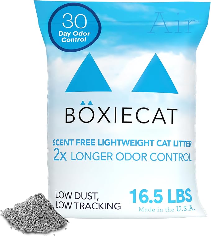 Boxie Unscented Natural Lightweight Cat Litter 30+ Day Odor Control 16.5 lb