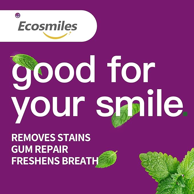 Ecosmiles Fluoride Free Gum Health & Whitening Toothpaste, for Bleeding Gums & Gingivitis, Reduces Tooth Sensitivity, Repairs Enamel & Removes Plaque, with Hydroxyapatite, SLS Free, Mint, 3.52 oz