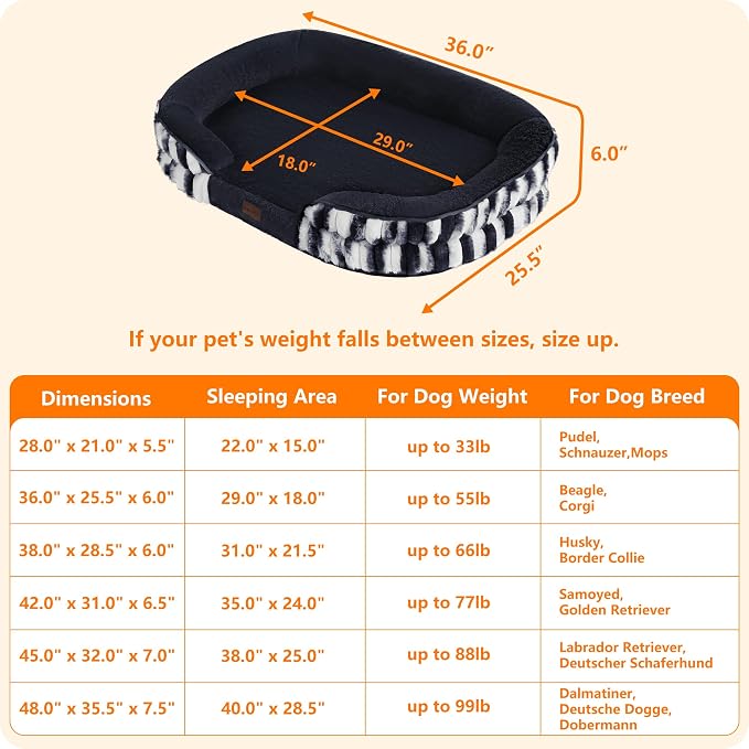 Dwanton Orthopedic Waterproof Medium Dog Bed Sofa, Gel Memory Foam, 36" | Egg-Crate Foam Dog Sofa, Washable Pet Bed with Four Sided Bolster Cushion, Removable Cover & Non-Slip Bottom, Tie-dye Grey