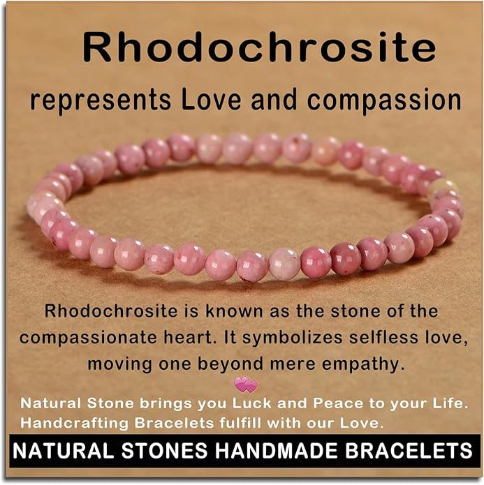 AD Beads Handmade Gemstone Stretch Elastic Bracelet Crystal Healing Reiki Nature's Beauty and Spiritual Essence Unisex