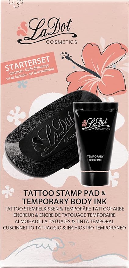 LaDot Starter Ink Pad Set, Skin-Friendly Body Ink 15 ml (Starter Kit)