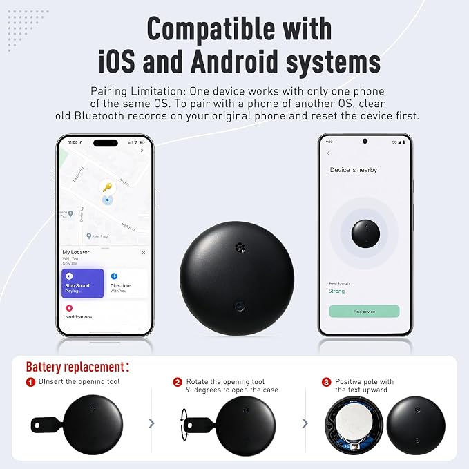 iTagpro GPS Tracker. Bluetooth Locator - Lightweight and Waterproof, Compatible with iOS and Android. Suitable for Locating Keys, Wallets, Pets, Travel, Children, and The Elderly.