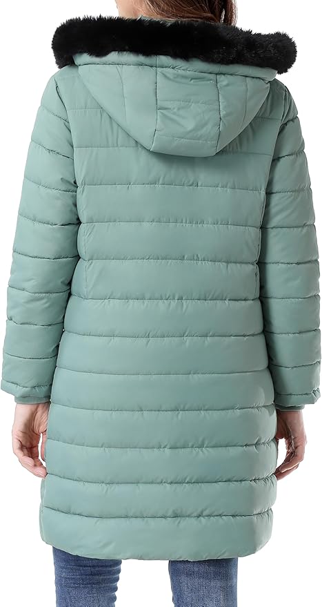 GOLDLADIES Women's Waterproof Long Down Jacket,Warm Winter Hooded Puffer Coat Thickened for Hiking Outdoor