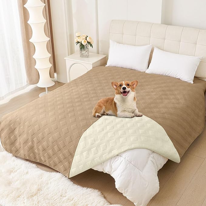 Waterproof Reversible Dog Blanket, Soft Couch Cover for Dogs Washable | Dual-Sided Waterproof Pet Bed Blanket, Resist Stains Spills & Pet Hair, Practical Furniture Protector For Pets, Size 82"x102"