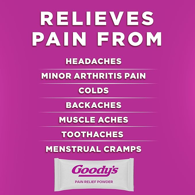 Goody's Headache Powder, Headache Relief with Acetaminophen and Aspirin, Mixed Fruit Blast Flavor Dissolve Packs, 4 Powder Sticks, 6 Pack