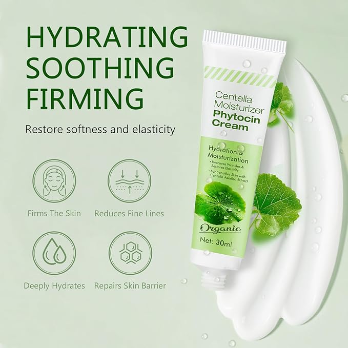 ITECFREELY Moisturizer Phytocin Cream, Natural Centellâ Asiatica Extract Cream for Sensitive Skin, Helps Soothe and Hydrate for Smoother Skin