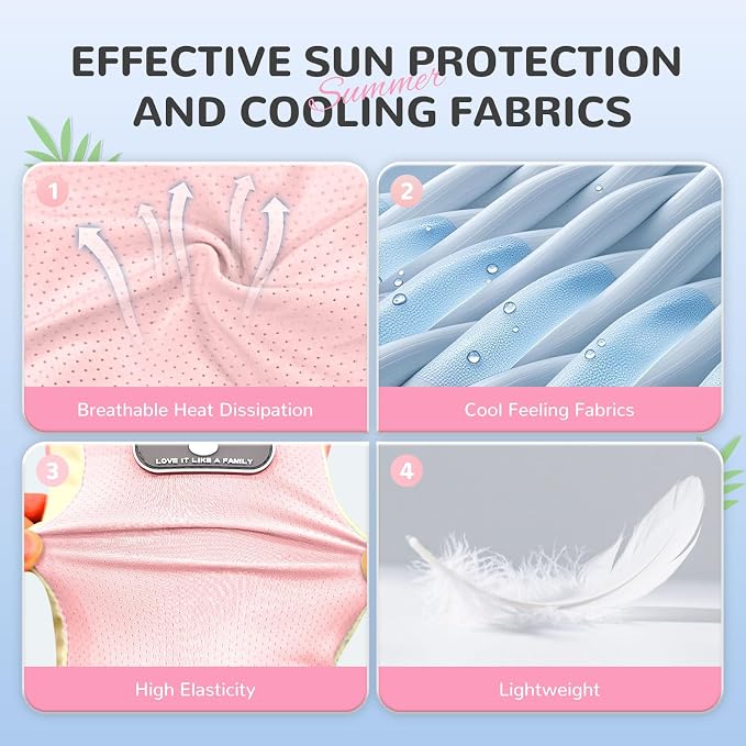 Dog Cooling Vest with D-Ring Dog Tshirt Sun Protection Small Puppy Clothes for Girls Boys Stretchy Shirts for Dogs Lightweight Breathable Shirt French Bulldog Frenchie Dachshund Clothes