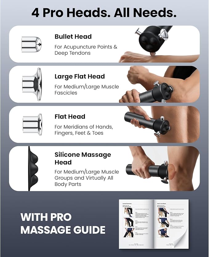 BOB AND BRAD VibeFlow Vibration Massager (Not Percussion), 116Hz Deep Tissue Therapy Massage Gun for Full Body Pain Relief, Sensitive Joints, Fascia Release & Arthritis Relief, FSA-HSA Eligible Gift