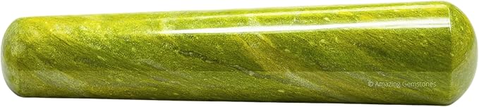 Amazing Gemstone Vesuvianite Crystal Wand Massage Stick - Pelvic Wand Gua Sha for Adults - Crystals and Healing Stones Massage Wands for Adults Gifts (Smooth)