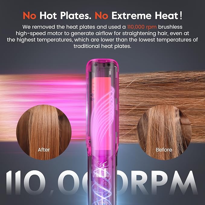 slopehill 2-in-1 Hair Straightener and Blow Dryer, Professional Flat Iron with High-Speed Airflow Technology for Straight, Smooth Hair