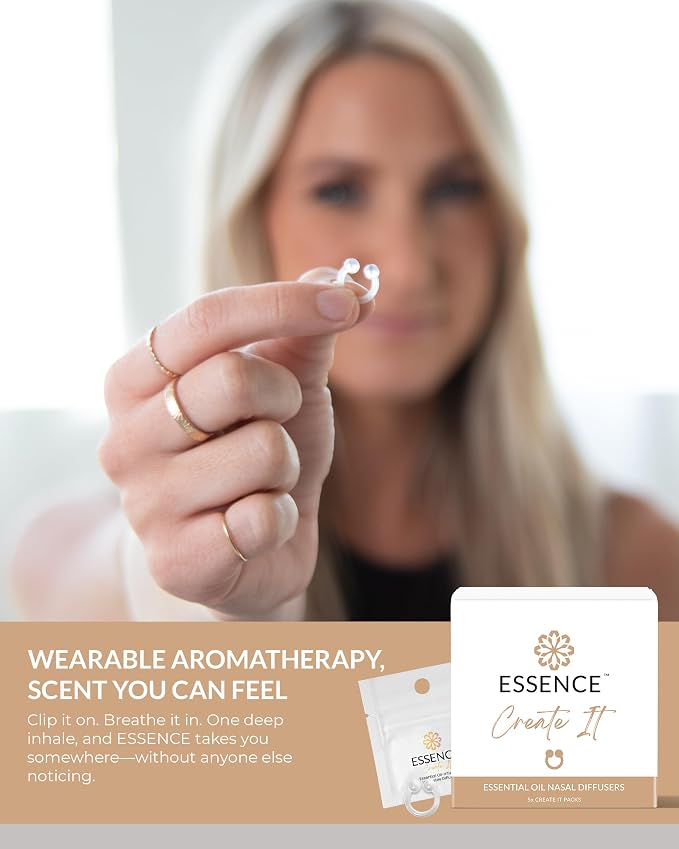 Essence Nasal Diffuser Create-It Bundle – DIY Essential Oil Silicone Nose Ring Kit for Custom Aromatherapy Blends – Wearable DIY Diffuser for Personalized Scents