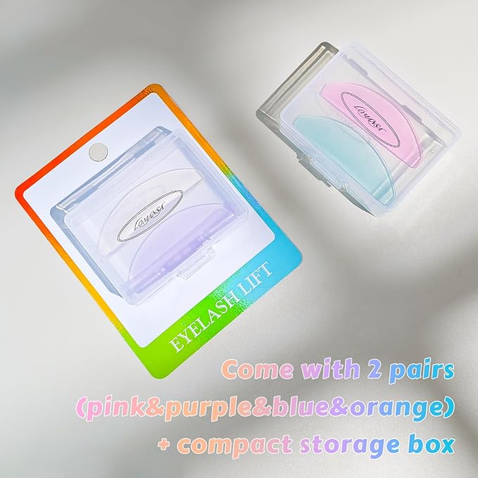 Flat Lash Lift Shields Glueless Ultra Thin Silicone Pads for Perming Lotion No.1, Lash Softening Shields for Easy Korean Eyelash Lift (Colorful)