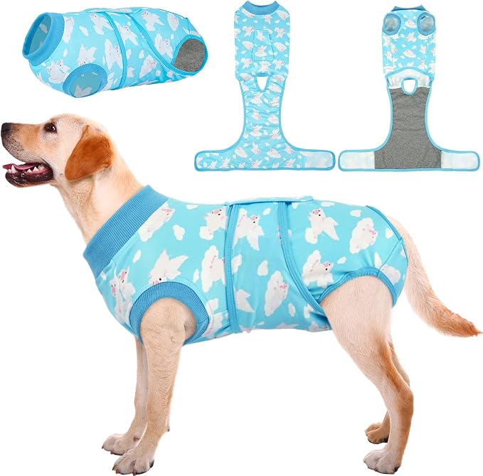 Kuoser Recovery Suit for Dogs Cats, Soft Dog Surgery Suit Female Male Spay | Professional Dog Onesie for Surgery, Substitute E-Collar & Cone, Prevent Licking Dog surgical suit Pet Neuter Suit