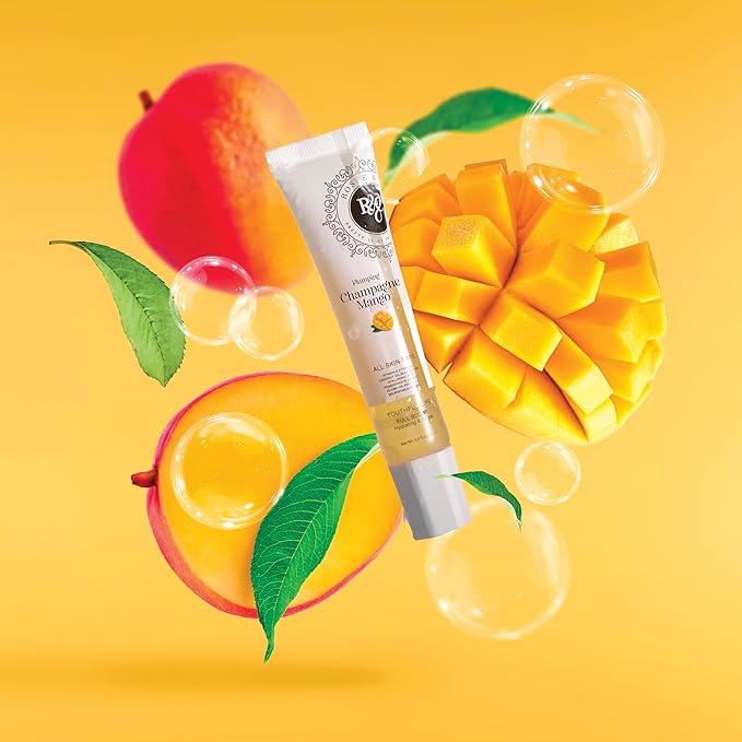 Rosee Lip Gloss Vegan & Cruelty Free Treatment, Professional Make up, Long Lasting Glossy with Shea Butter, Moisturize, Protect & Smooth, High Shine, Non-Sticky (q.Champagne Mango, 0.5)