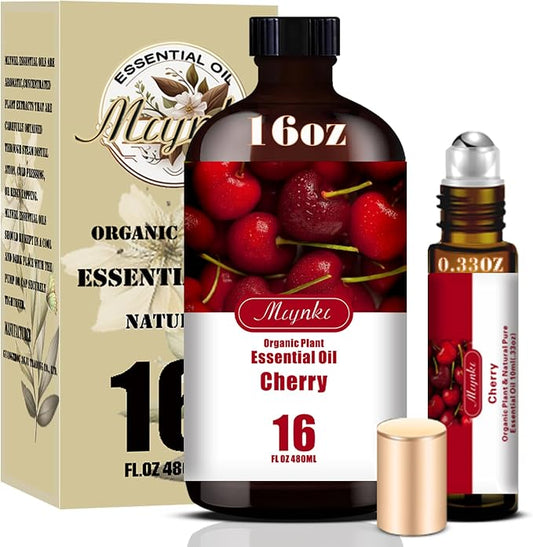 Cherry Essential Oil, Cherry Oil for Diffuser, Humidifier, DIY Candle, Soap, Sweet Scent, Home, Office, Gift Ready,Cherry Fragrance Oil – MLYNKL Essential Oils (16.33 fl oz / 490ml)