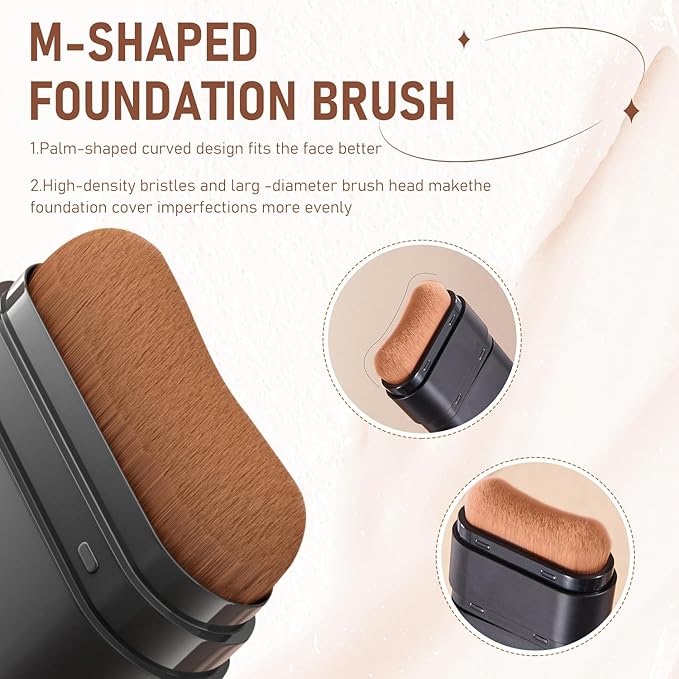 2Pcs Long-Lasting Concealer Foundation Stick, Face Foundation Contour Stick，Creamy Full Coverage, Hydrating Olive & Camellia Formula for Dark Circles & Blemishes (03#LIGHT SKIN)