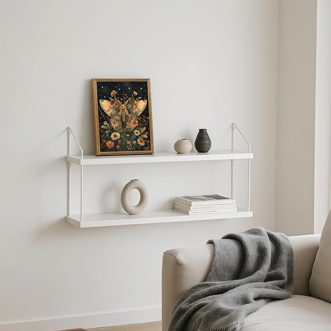 ICHZUMW Framed William Morris Moth Floral Vintage Canvas Wall Art 8x10 In | Dark Cottagecore Prints, Antique Aesthetic Celestial Wall Decor for Bedroom Living Room Bathroom Office, Ready to Hang