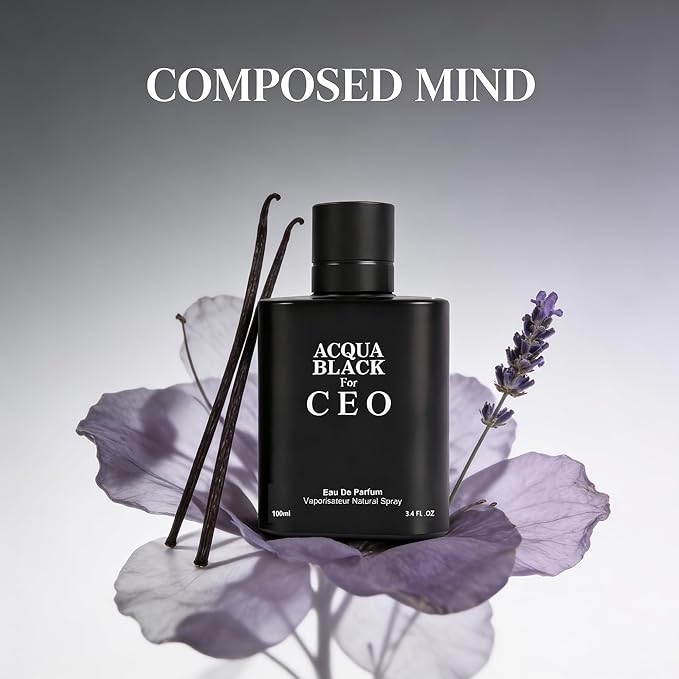 A CENTER Men's Cologne Gift Set 4 Pack(Aqua Deep Blue,Priv,CEO,Black CEO) - 3.4 Fl Oz Each | Vanilla Bourbon, Leather & Amber Floral Fragrance | Luxury Eau de Toilette Quartet