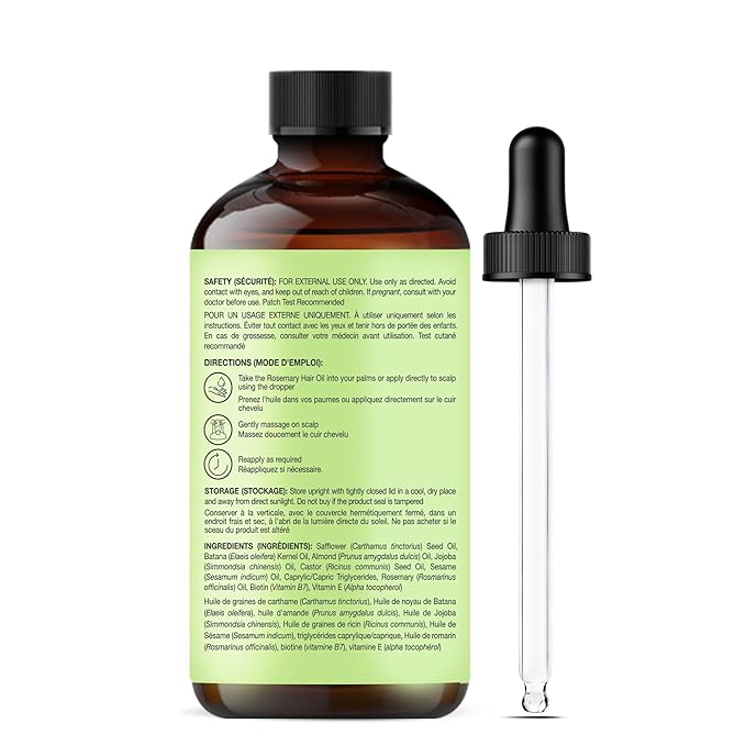 Botanic Hearth Hair Oil for Hair Growth & Hair Treatment Oils | Strengthening Dry, Frizzy, Damaged Hair & Scalp Treatment | Rosemary Batana Hair Oil – 2 Fl Oz