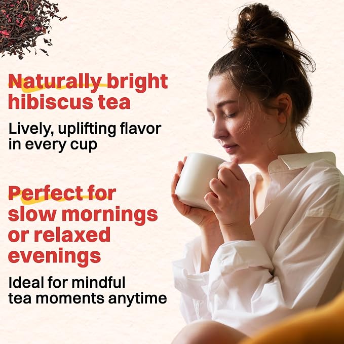 Hiihone Hibiscus Tea Bags 120 Count – Pure Hibiscus Flower Herbal Tea, Caffeine-Free, Tart & Refreshing Flavor, Rich in Antioxidants, Non-GMO, Natural Herbal Tea for Hot or Iced Tea