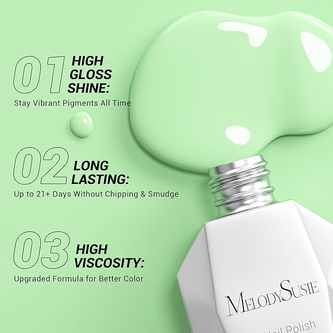MelodySusie Thick Light Green Gel Nail Polish,0.5 Fl Oz Pastel Soak Off UV LED Funny Bunny Green Gel Polish Gift for Women Nail Art Manicure Salon DIY Nail Design Decoration at Home-326