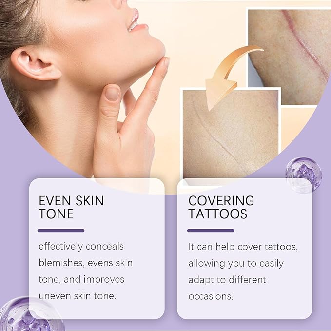 All Over Complexion Perfector, Body Coverage Perfector, Tattoo Cover-up Makeup, Transfer-Resistant Body Makeup, Long Last Body Foundation(Nature)