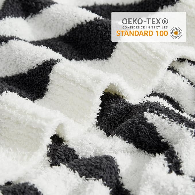 Snuggle Sac Zebra Blanket Black Zebra Print Blanket Twin Size, Ultra Soft Reversible Zebra Throw Blanket for Couch, Sofa & Bed, 60x80 inches