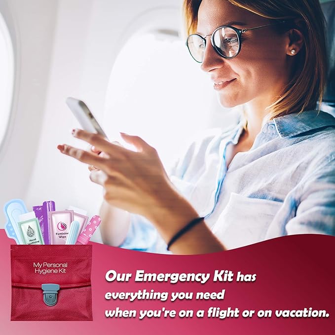 Portable Period Kit: Essential Period Pouch for Teen Girls in School, Travel, and Daily Use - Ideal for Parents, Schools, Churches, Businesses, and Homeless Outreach - Pink (Menstrual Kit, 1)