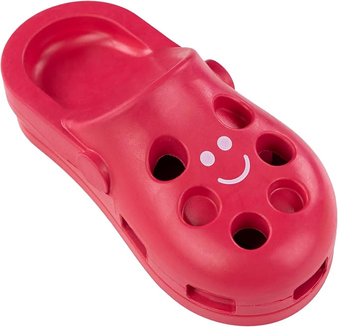 Fuzzl Clog Treat Toy for Dogs – Natural Rubber Chew Toy – Durable, Interactive Enrichment Feeder – Eco-Friendly, Non-Toxic & Dishwasher Safe – Red