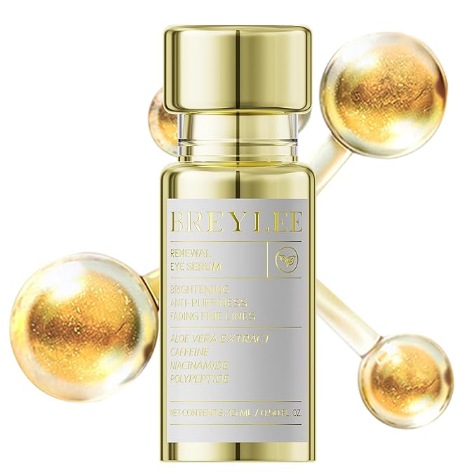 BREYLEE Renewal Eye Serum for Puffy Eye Bags Fine Lines Dark Circles Wrinkles, Anti-Puffiness & Fading Fine Lines, with Coffine Niacinamide Polypeptide