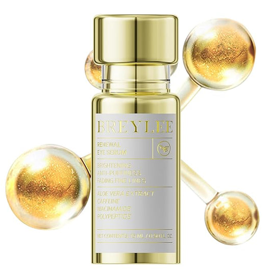 BREYLEE Renewal Eye Serum for Puffy Eye Bags Fine Lines Dark Circles Wrinkles, Anti-Puffiness & Fading Fine Lines, with Coffine Niacinamide Polypeptide