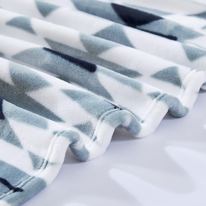 Wrangler - Blanket, Super Soft Plush Bedding, Yellowstone Inspired Throw Blanket for Couch or Bed (Navajo Light Blue, 50" x 70")